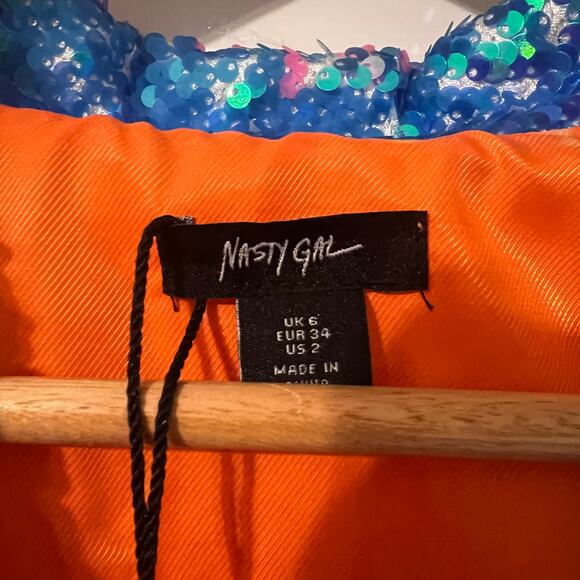 Nasty Gal Sequin Fringe Jacket 2 NWT - Picture 3 of 5